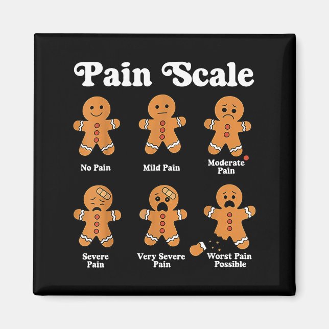 Imán Pain Scale Funny Gingerbread Christmas Nurse Pain  (Frente)