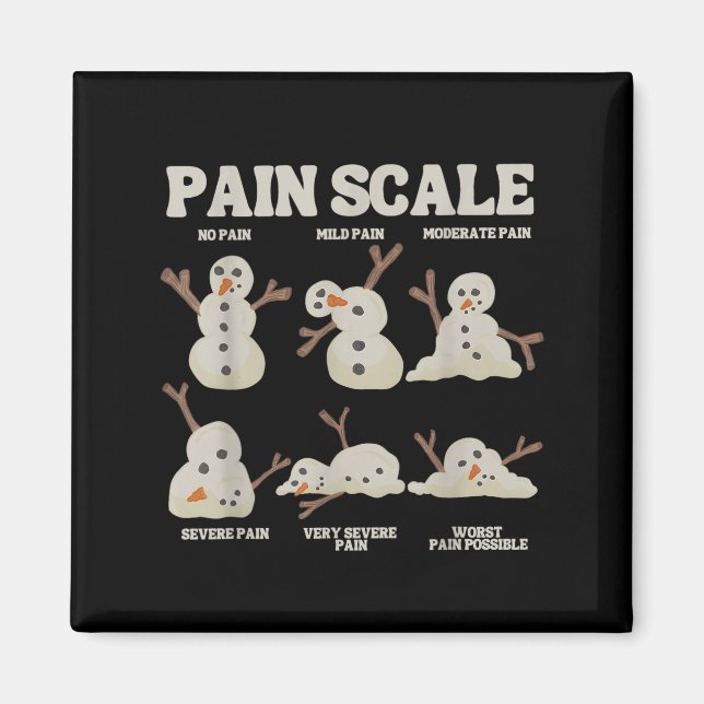 Imán Pain Scale Snowman Funny Nurse Christmas Icu Nurse (Frente)