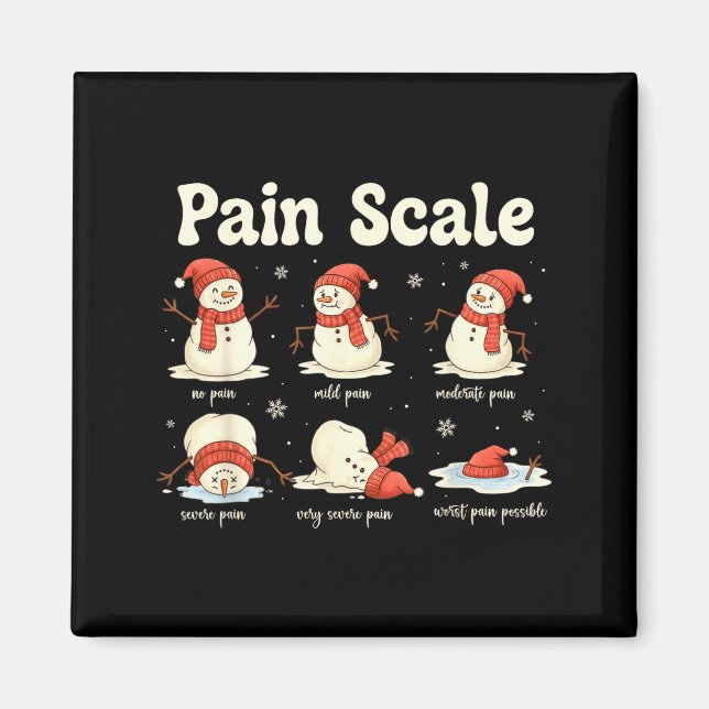 Imán Pain Scale Snowman Funny Nurse Christmas Icu Nurse (Frente)