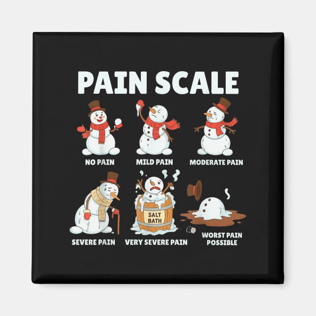 Imán Pain Scale Snowman Xmas Funny Nurse Christmas Icu  (Frente)
