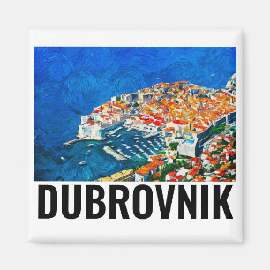 Imán Paint de aceite de color de agua de Dubrovnik Croa