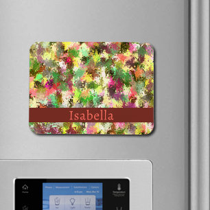 Imán Paint Splatter Autumn Color Leaves Resumen