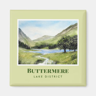 Imán Paintaje paisajístico acuarela de la Buttermere de