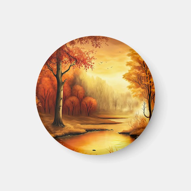 Imán Paintaje paisajístico de otoño-87546 (Frente)