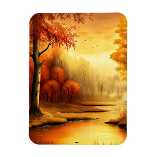 Imán Paintaje paisajístico de otoño-87546