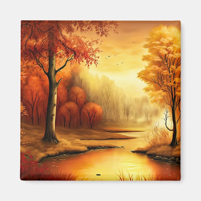Imán Paintaje paisajístico de otoño-87546 (Frente)