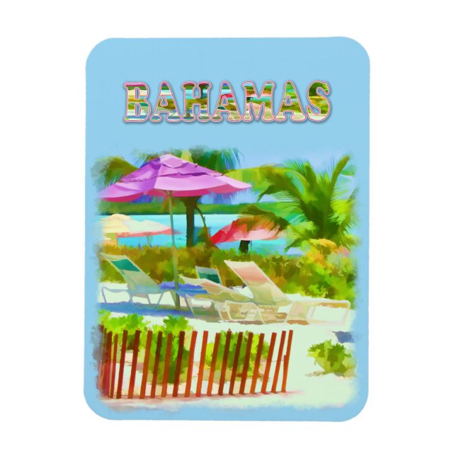 Imán Paintería tropical de las Islas Bahama (Vertical)