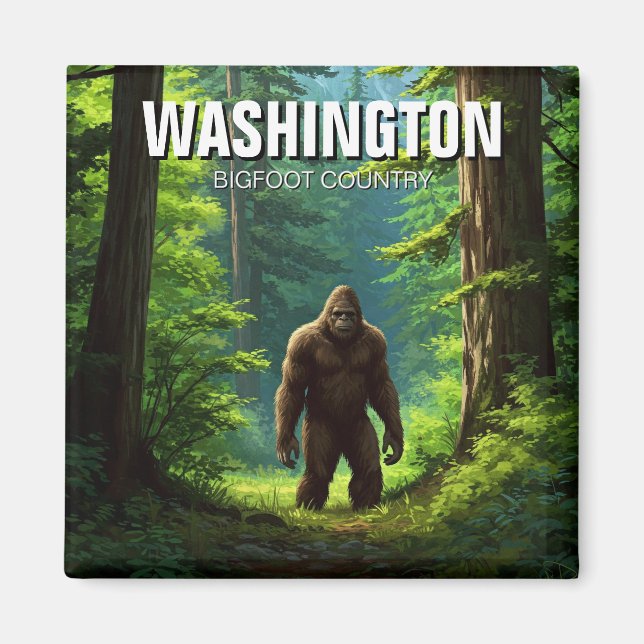 Imán País de Washington Bigfoot (Frente)