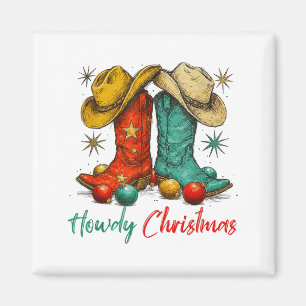 Imán País Divertido Botas de Vaquero de Navidad Occiden