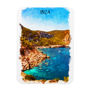 Imán Paisaje acuático colorido de Ibiza España
