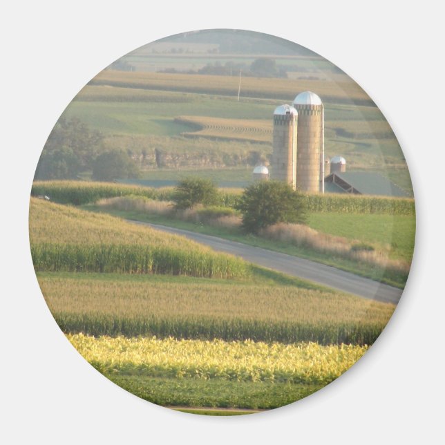 Imán Paisaje agrícola en Platteville Wisconsin Magnet (Frente)