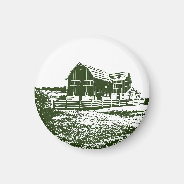 Imán Paisaje campestre estilo madera casa de campo (Frente)