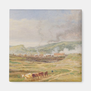 Imán Paisaje cerca de Swansea, Gales del Sur (petróleo 