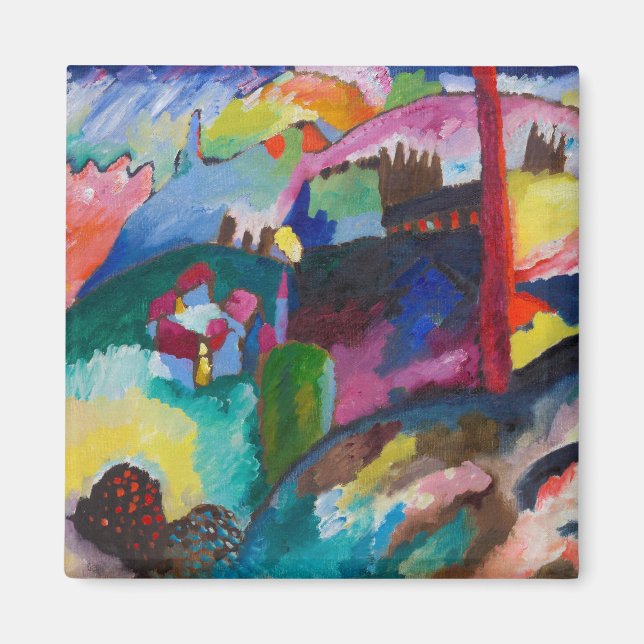 Imán Paisaje con chimenea de fábrica, Wassily Kandinsky (Frente)