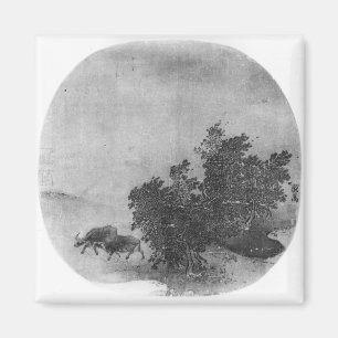 Imán Paisaje con el búfalo de agua, dinastía de canci