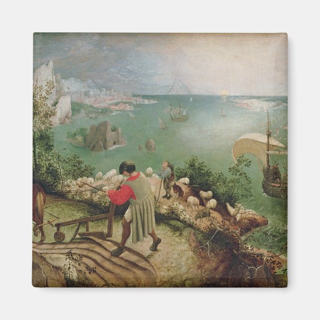 Imán Paisaje con la caída de Icarus, c.1555 (Frente)