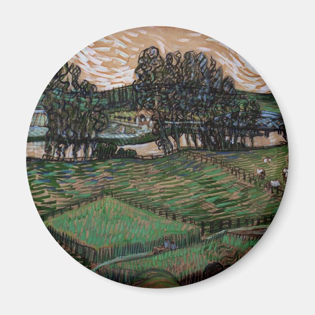 Imán Paisaje con puente sobre el Oise (van Gogh) (Frente)