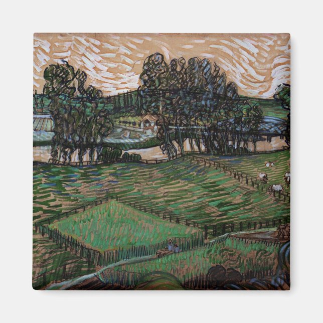 Imán Paisaje con puente sobre el Oise (van Gogh) (Frente)