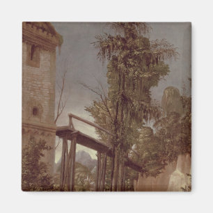 Imán Paisaje con una pasarela, c.1518-20