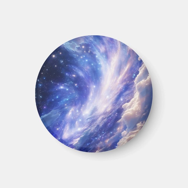 Imán Paisaje Cósmico: Nebulosa giratoria y noche estrel (Frente)