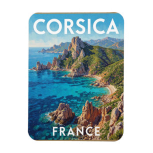 Imán Paisaje costero accidentado de la isla de Córcega 