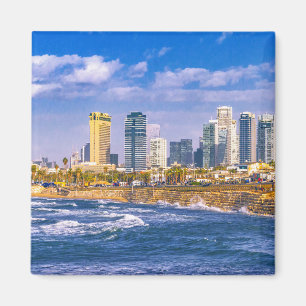 Imán Paisaje costero aéreo de Tel Aviv, Israel