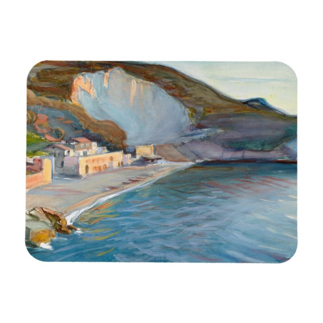 Imán Paisaje costero de la región de Nápoles, M. Enckel (Horizontal)