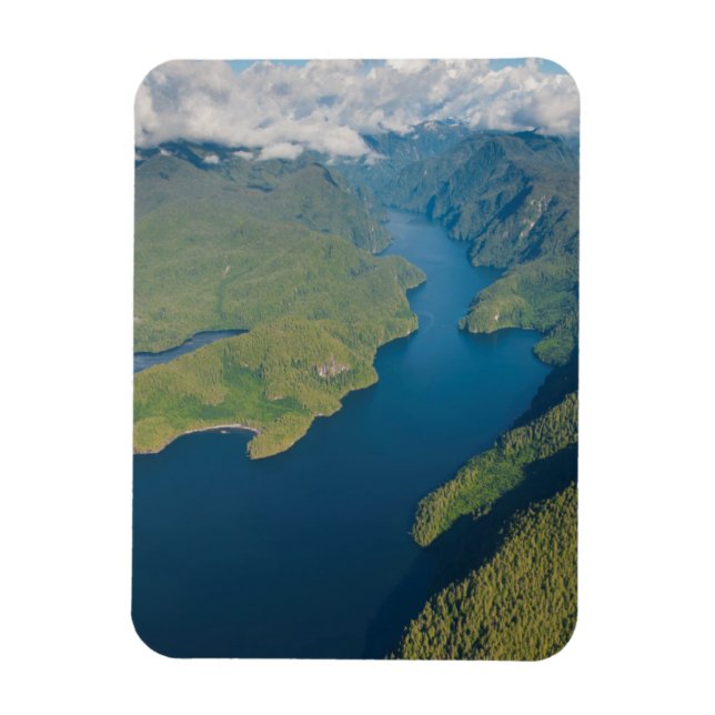 Imán Paisaje Costero En La Selva Lluviosa De Gran Oso (Vertical)