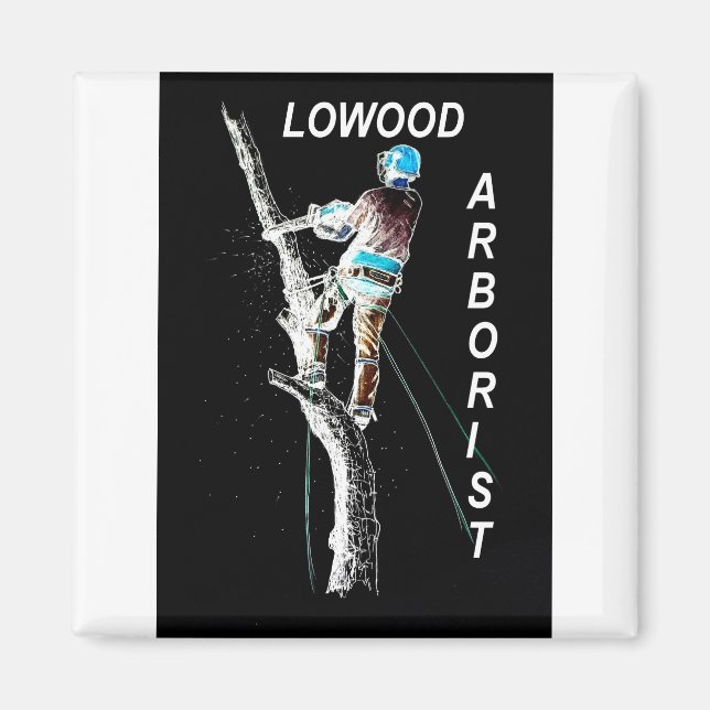 Imán Paisaje de Arborisco Arbórico Tree Surgeon Chainsa (Frente)