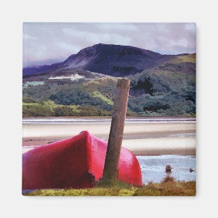 IMÁN PAISAJE DE BOTE Y MONTAÑA