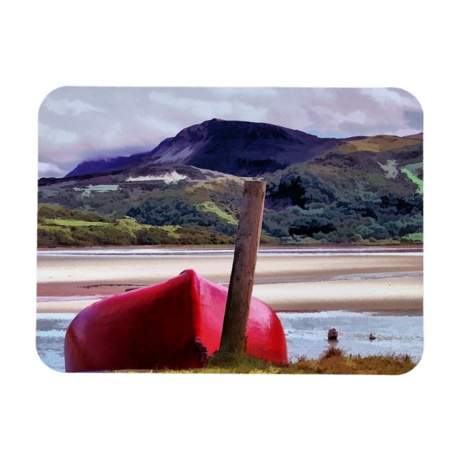 IMÁN PAISAJE DE BOTE Y MONTAÑA (Horizontal)