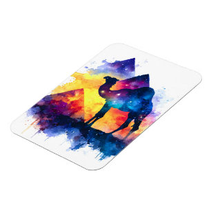 Imán Paisaje de camellos egipcio estrellado cósmico