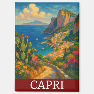 Imán Paisaje de Capri de Viaje Retro Italia