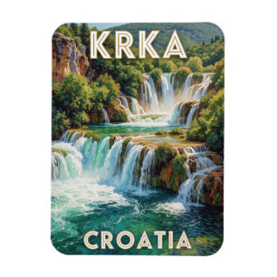 Imán Paisaje de cascada esmeralda de Krka Croacia