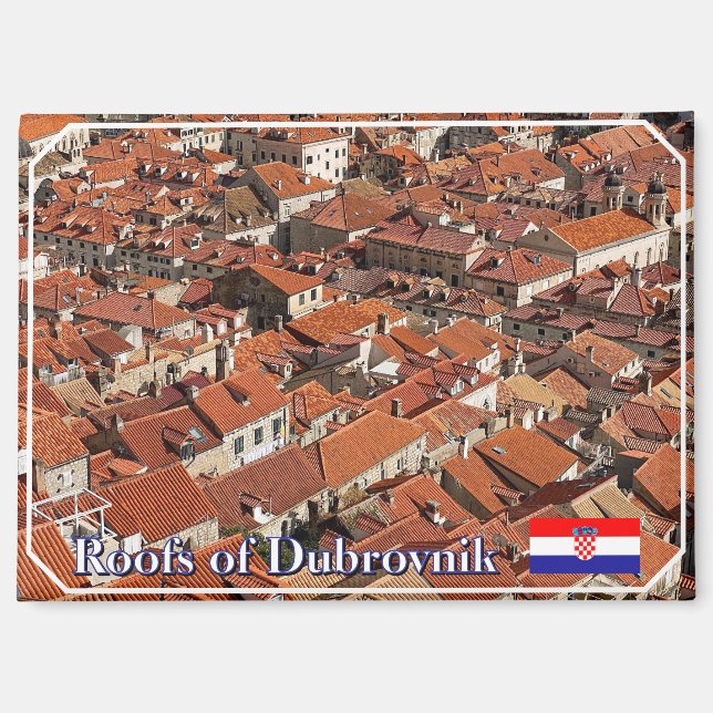 Imán Paisaje de Dubrovnik en Croacia, viajes (Anverso)