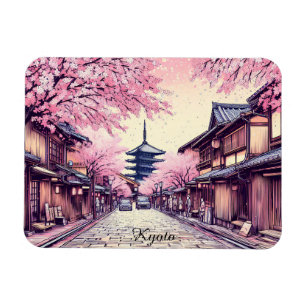 Imán Paisaje de Flor de Cerezo en Kyoto Japón