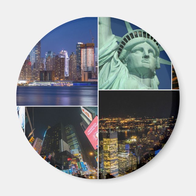 Imán Paisaje de fotografía de collage de New York City  (Frente)