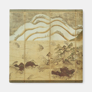 Imán Paisaje de invierno con luz solar