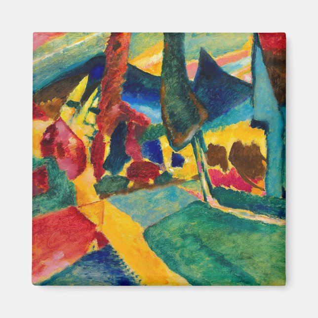 Imán Paisaje de Kandinsky con dos álamos (Frente)