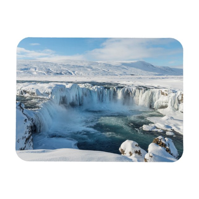 Imán Paisaje de la cascada Godafoss (Horizontal)