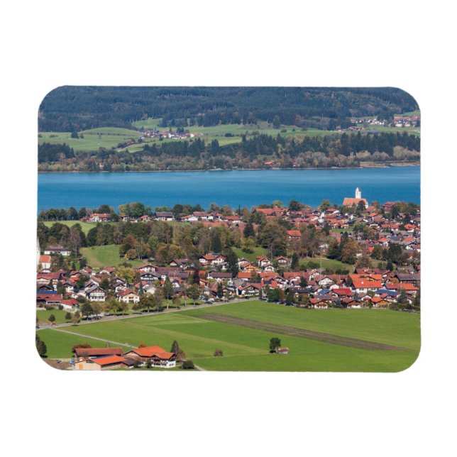 Imán Paisaje de la ciudad de Fussen (Horizontal)