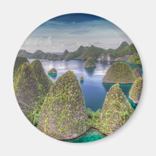 Imán paisaje de la isla Wayag, Indonesia