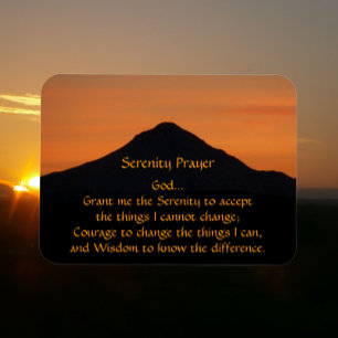 Imán Paisaje de la montaña Sunset de Serenity Prayer
