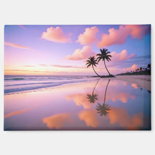 Imán Paisaje de la playa Atardecer tropical de sol Tran