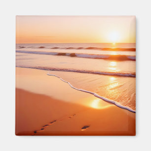 Imán Paisaje de la playa Atardecer tropical de sol Tran