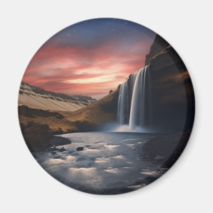 Imán Paisaje de las cascadas de Islandia