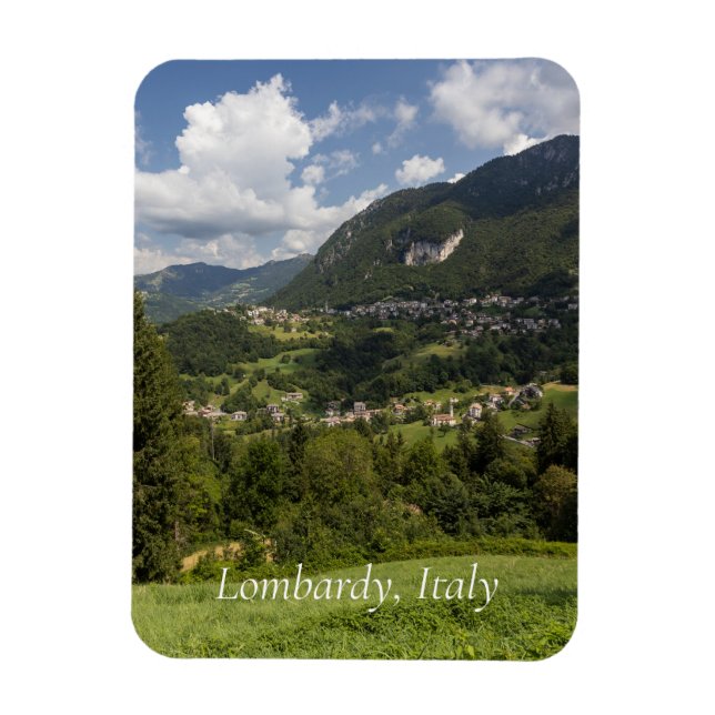 Imán Paisaje de las montañas Lombardía, Italia (Vertical)
