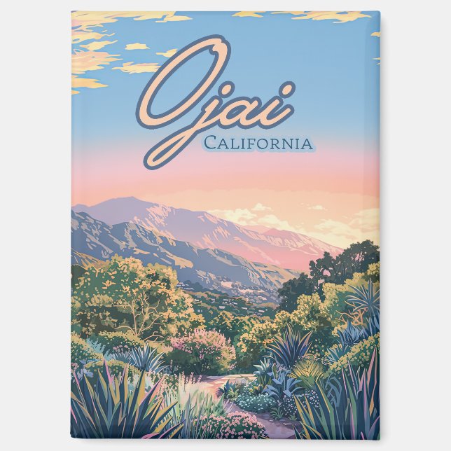 Imán Paisaje de las montañas Ojai California Topa Topa