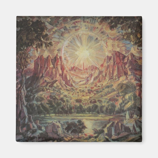 Imán Paisaje de montaña (por Konstantin Bogaevsky) (Frente)
