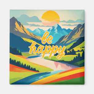 Imán Paisaje de montaña Retro